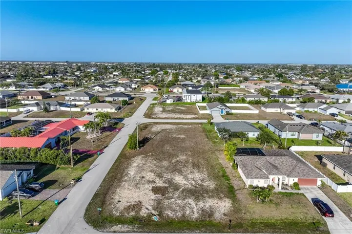 Aerial perspective of the lot looking west.
