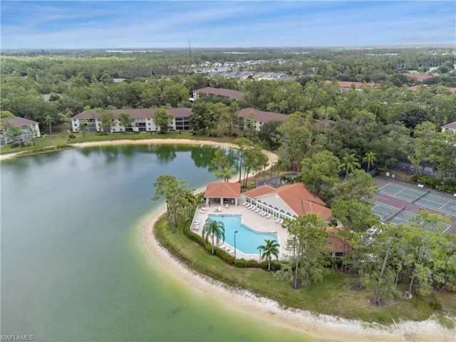 Birds eye view of clubhouse 1 with pool