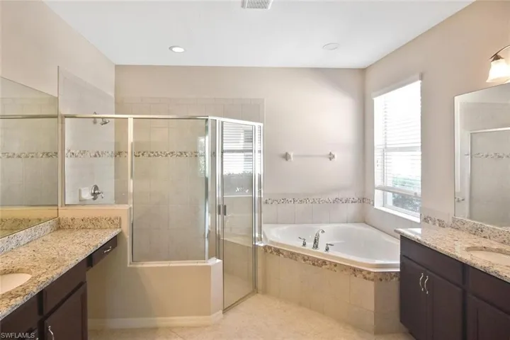shower and large soaking tub