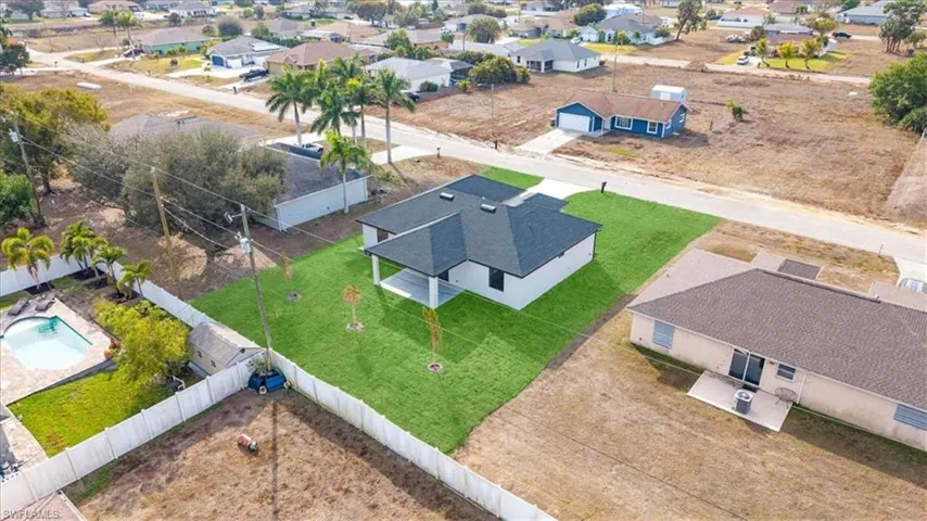 Aerial view of residential area