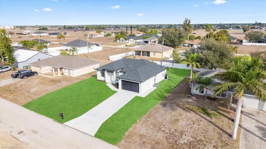 Aerial view of residential area