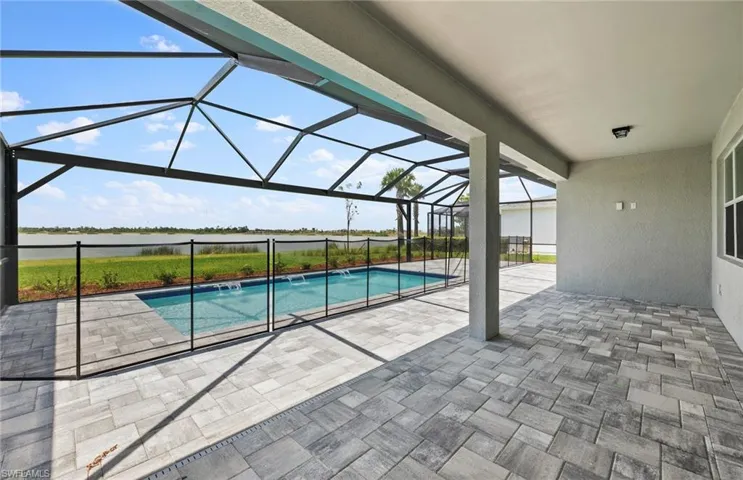 Lake views with screened in pool!