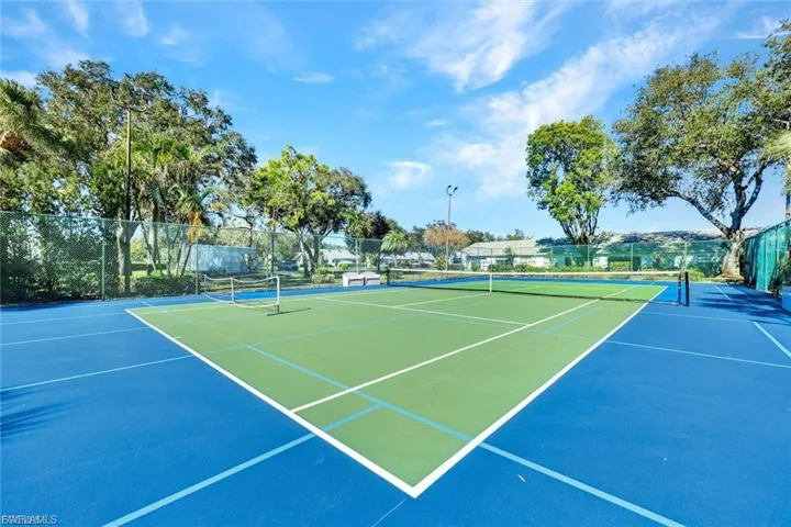 View of tennis court