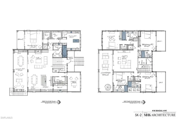 2nd and 3rd levels of the MHK floor plans of the proposed home.