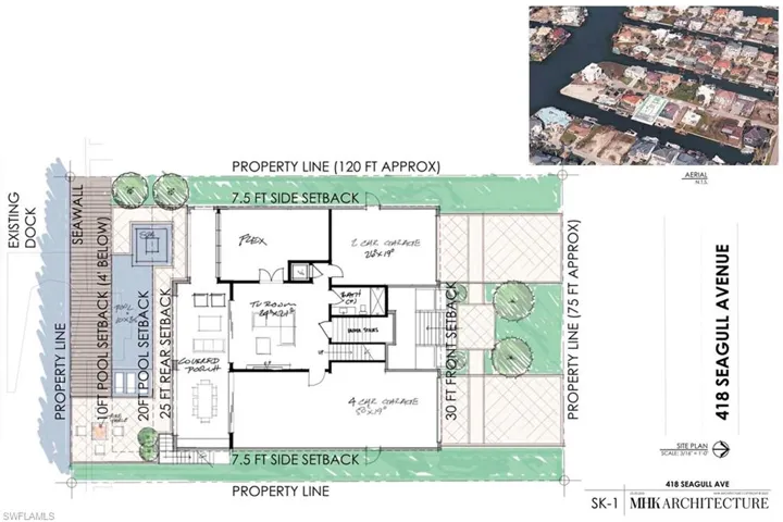 Ground level of the MHK floor plans of the proposed home.