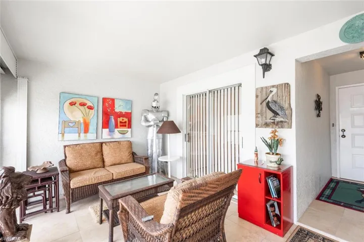 View of tiled living room