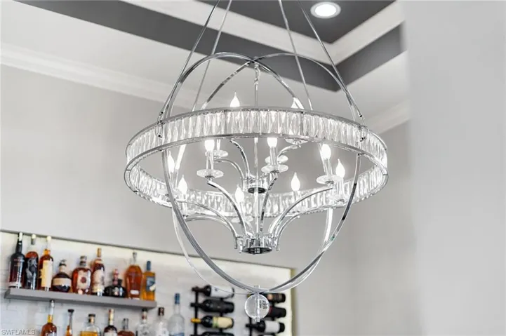 Detailed view of a chandelier