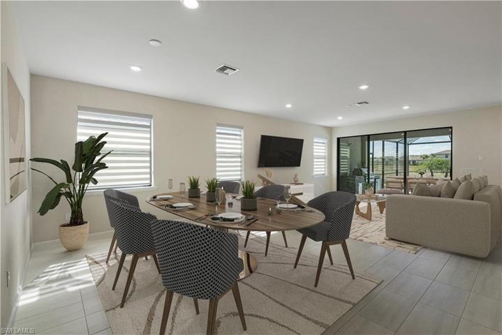 Virtually staged great room