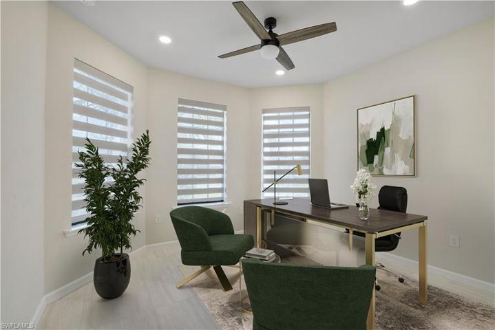 Virtually staged guest bedroom or office