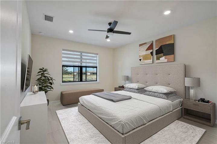 Virtually staged primary suite