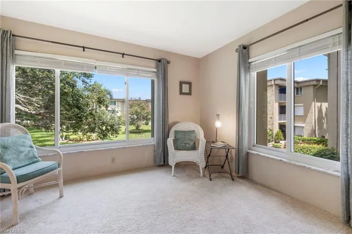 Reading nook overlooks courtyard