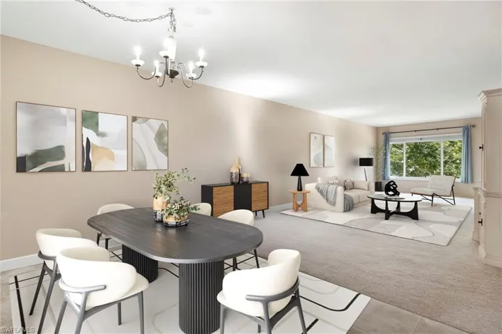 Virtually staged in contemporary style furnishings