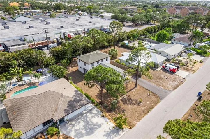 Aerial perspective of suburban area