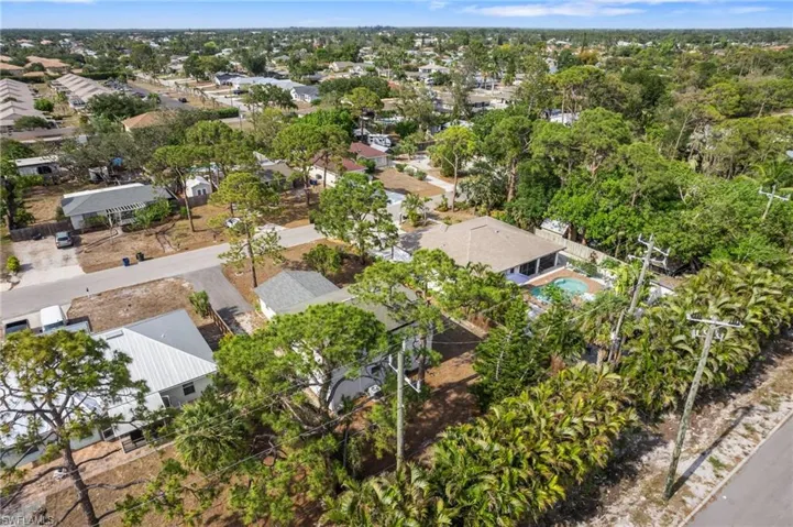 Aerial perspective of suburban area