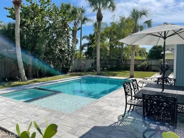 View of pool featuring a patio