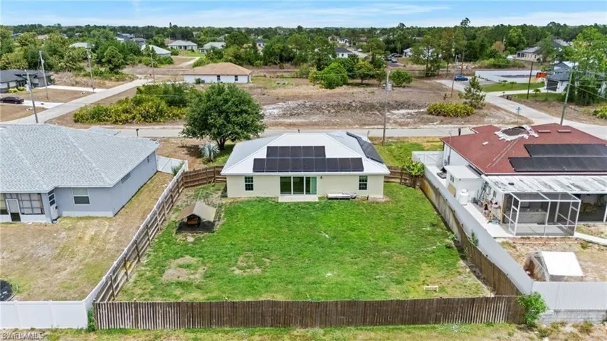 Aerial perspective of suburban area