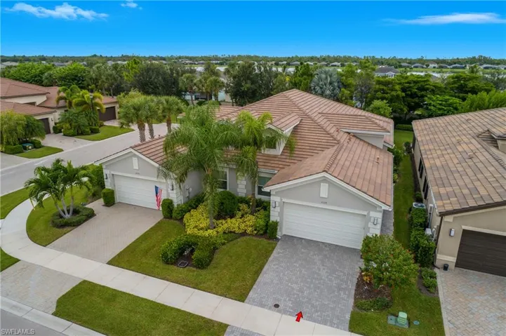 Aerial perspective of suburban area