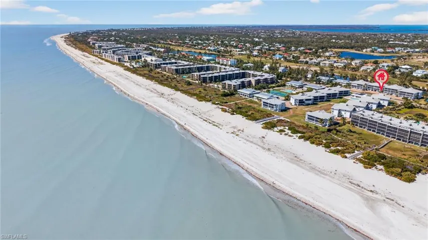 Bird's eye view of a large body of water