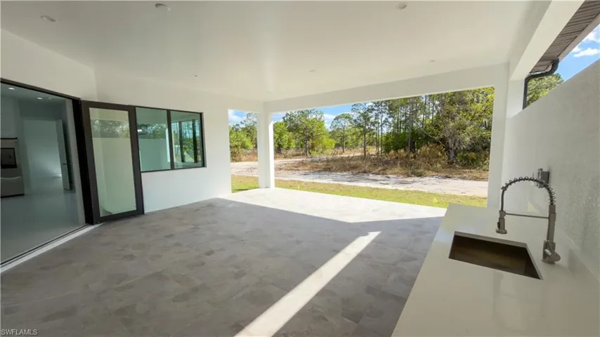 View of patio with a sink