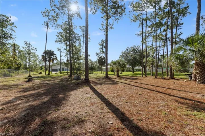 Enormous chain link fenced 1 acre yard space located on a dead end road with tons of mature trees and second gate access with driveway culvert