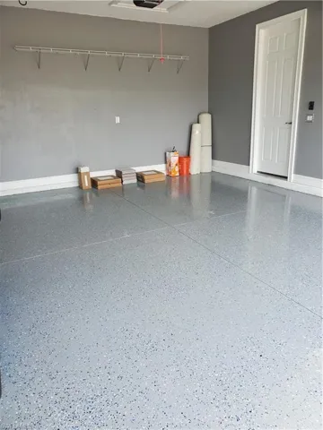 Garage with upgraded  epoxy floors