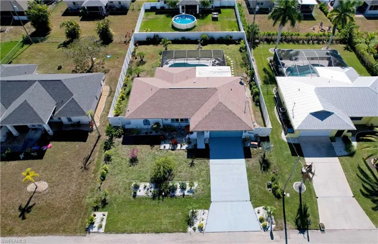 Aerial view of residential area