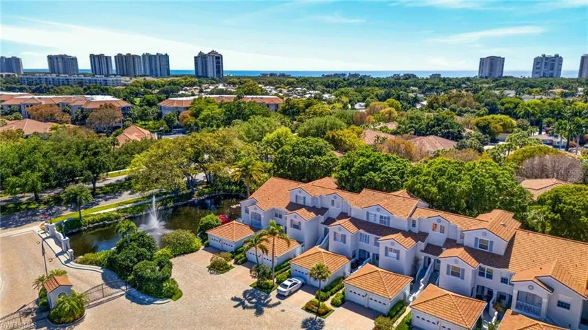 Aerial view showcasing the property's location with distant ocean views