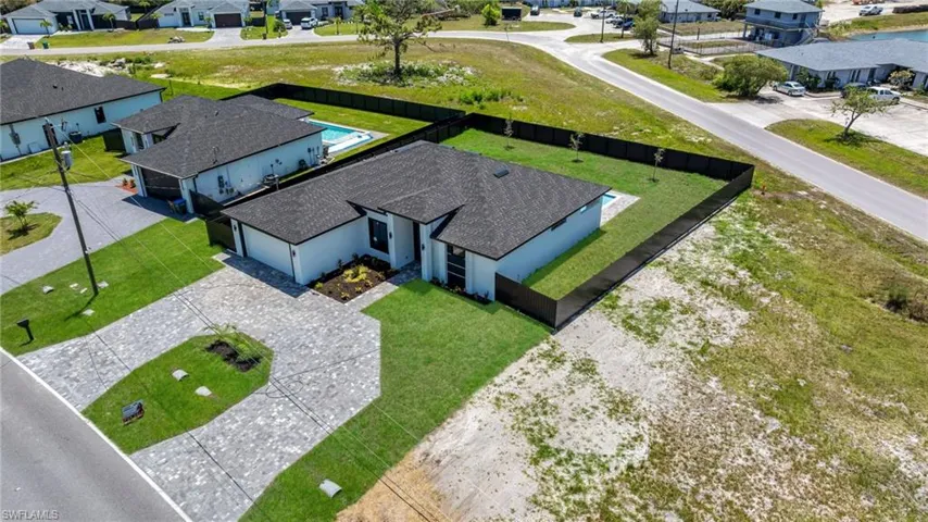 Aerial view of residential area