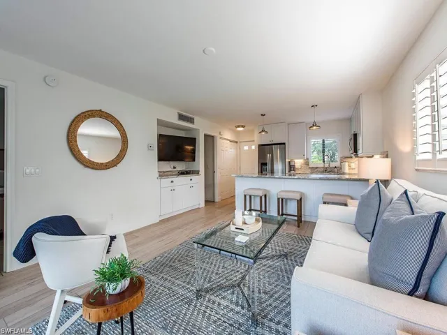 Living room featuring light wood-type flooring
