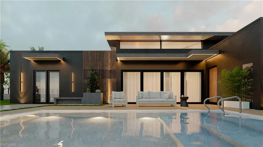 Outdoor pool featuring an outdoor living space and a patio