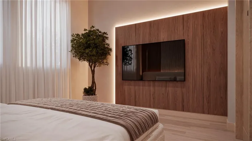 Bedroom featuring light wood-type flooring
