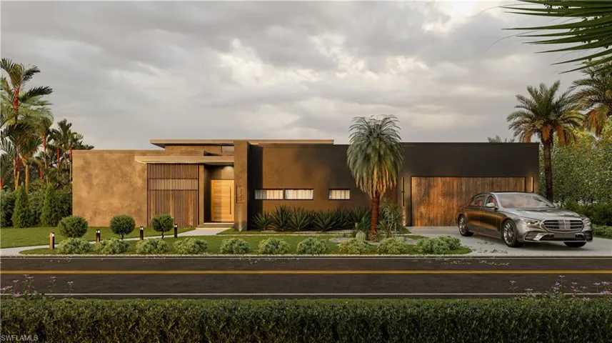View of front of home featuring stucco siding and concrete driveway