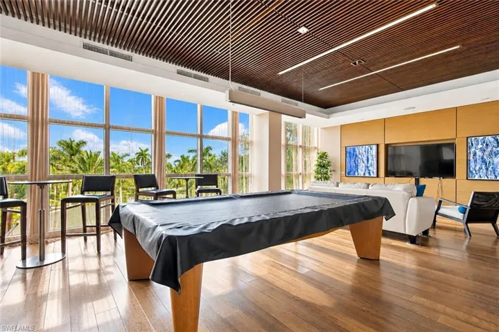 A billiards room for friends and family.