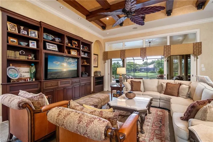 Great room facing lanai and water view