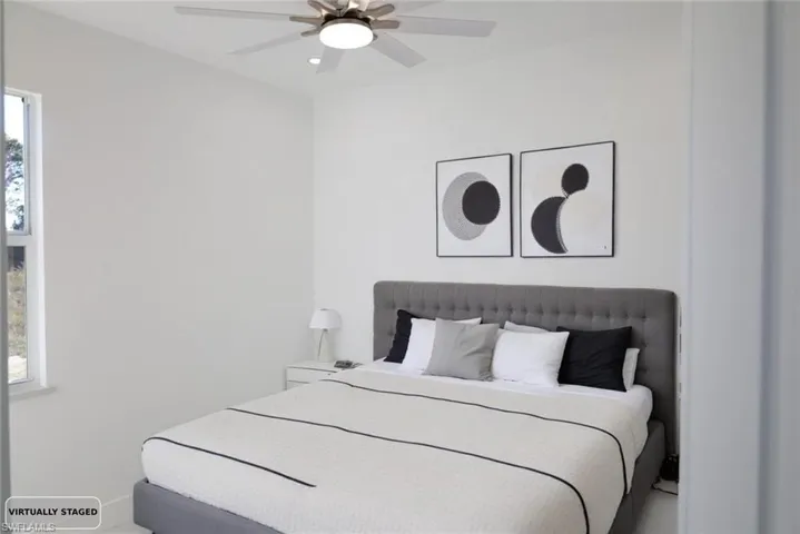 Bedroom with ceiling fan