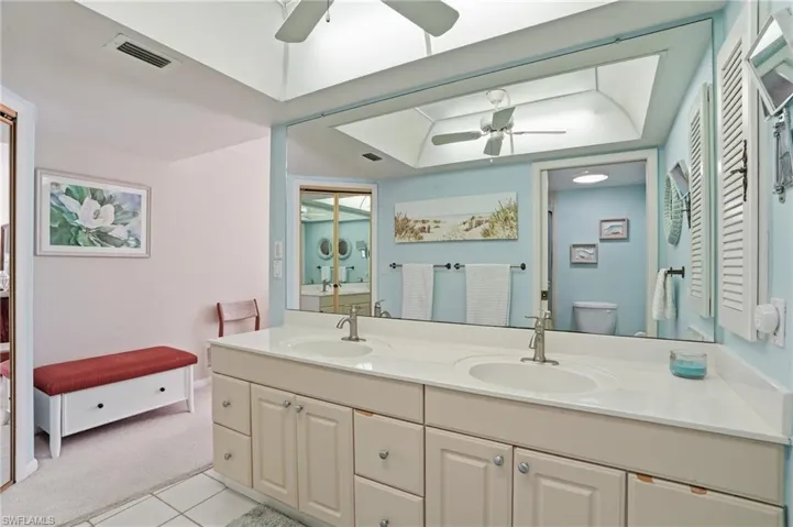 Primary Bathroom with double sinks.