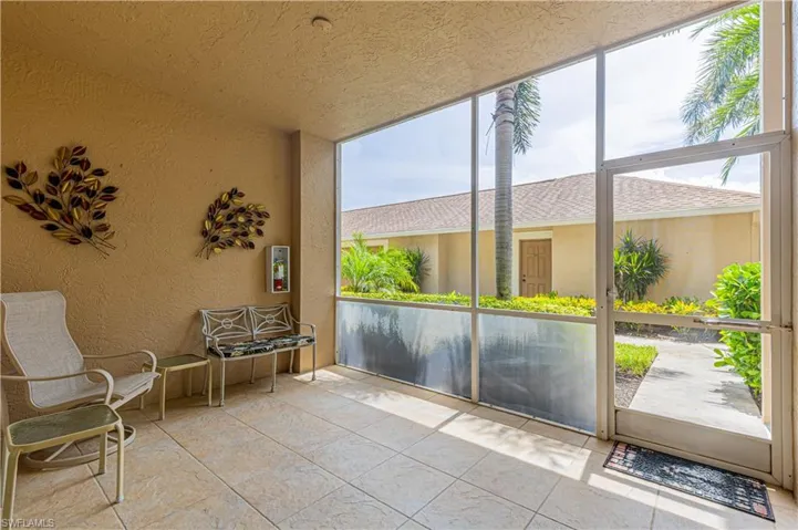 View of Front covered/screened Lanai entrance