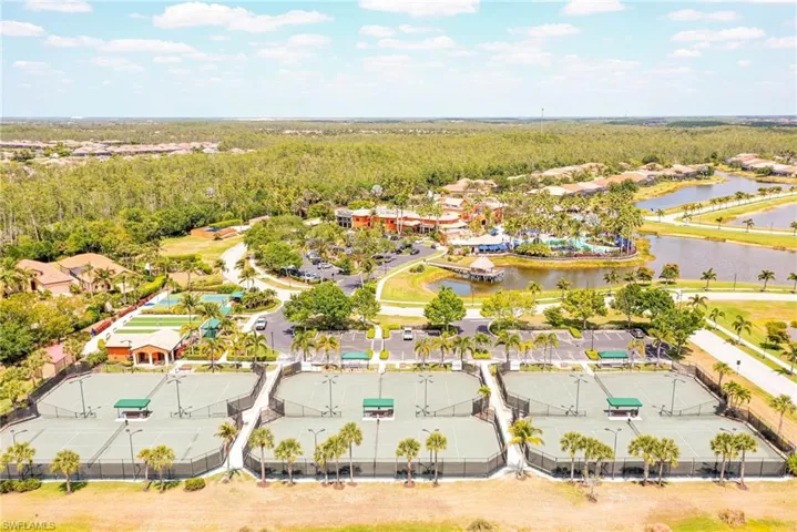 Drone / aerial view of sports courts