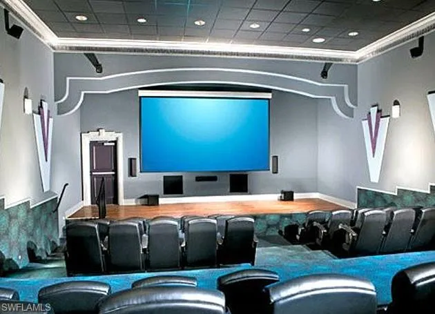 Cinema with recessed lighting