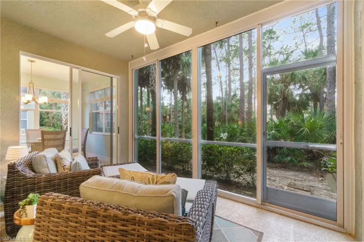 Glassed in (or open to your comfort) lanai with relaxing preserve view