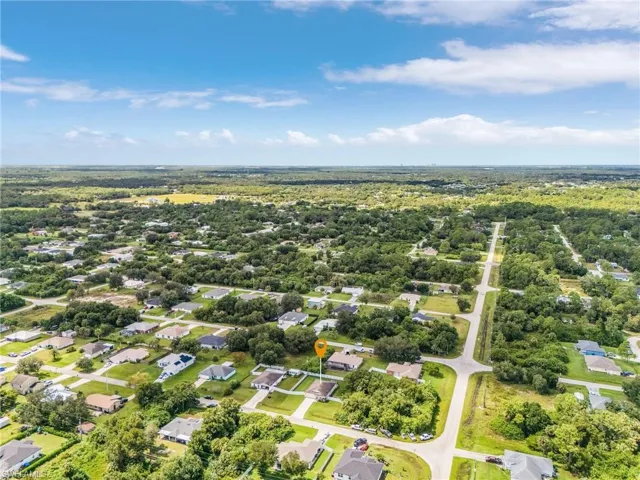 Aerial perspective of suburban area