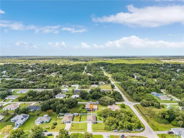 Aerial view of residential area