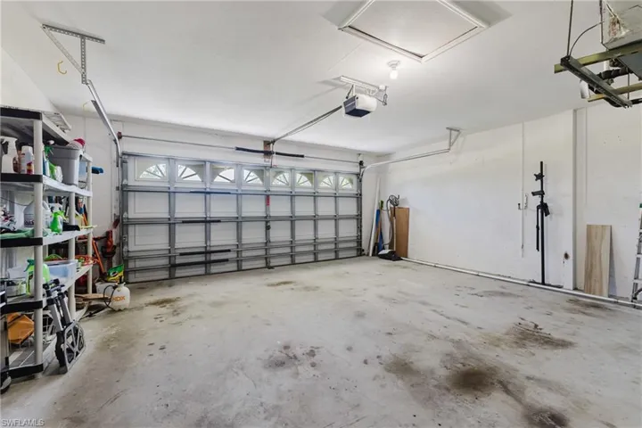 Garage with a garage door opener and external key pad