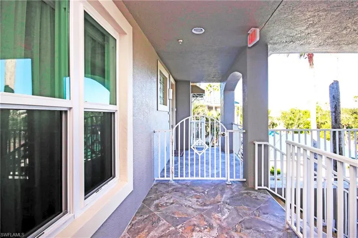 View of gated balcony
