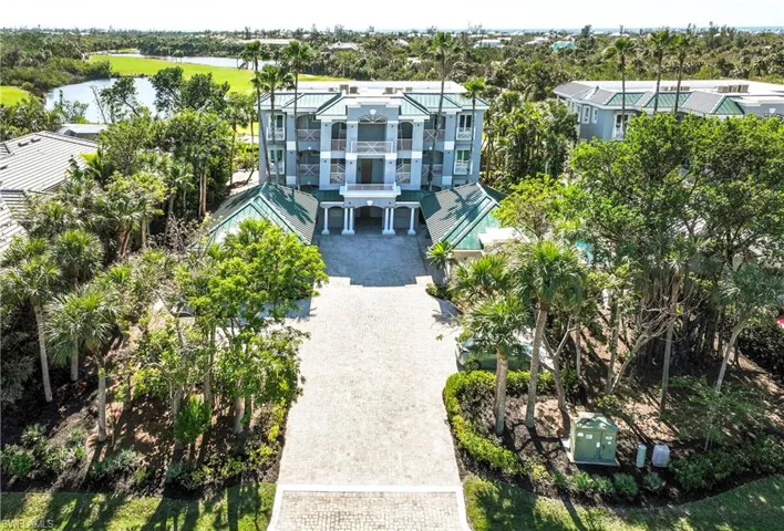 Bird's eye view of driveway entrance to condo