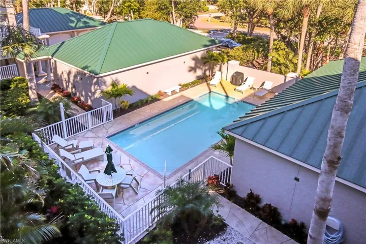 Overlooking heated swimming pool from 3rd floor entryway