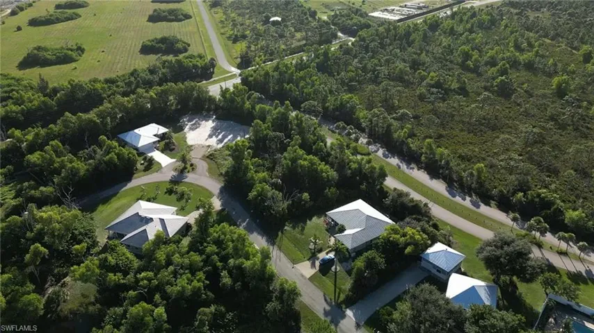 Aerial view of sparsely populated area