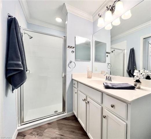 Primary bedroom has walk in shower