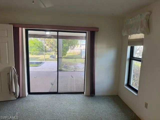 Entryway with carpet flooring and a healthy amount of sunlight
