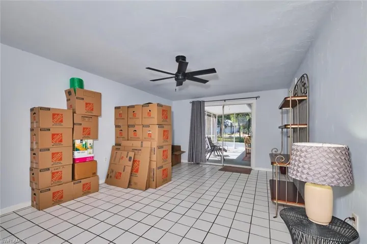 Second living room that leads to the screened patio